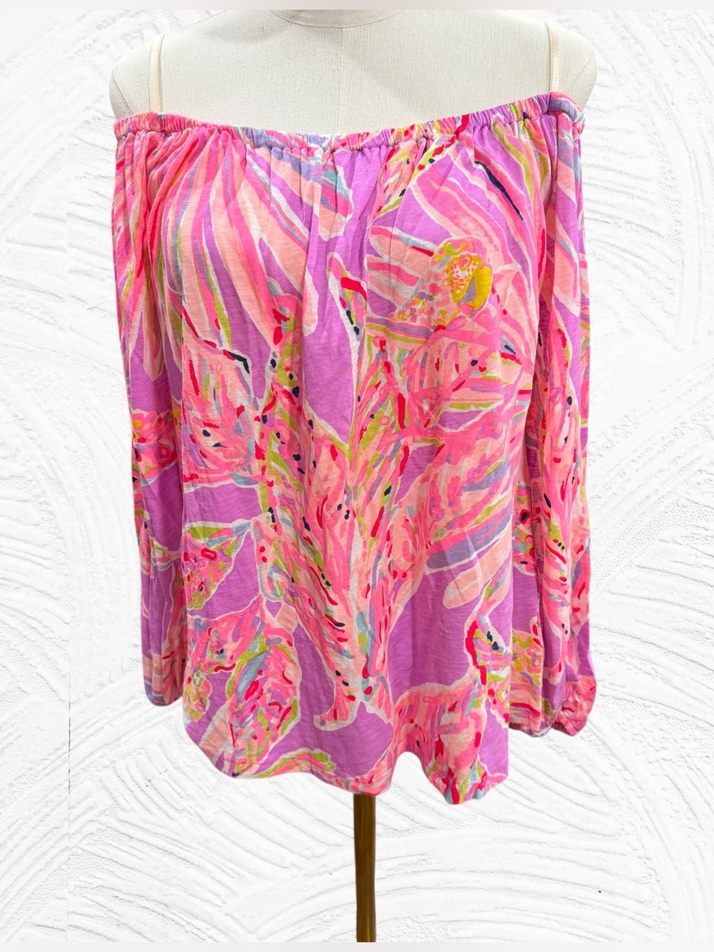 Lilly Pulitzer Sunseekers Enna Off Shoulder Top in Amethyst Medium‎ Cotton